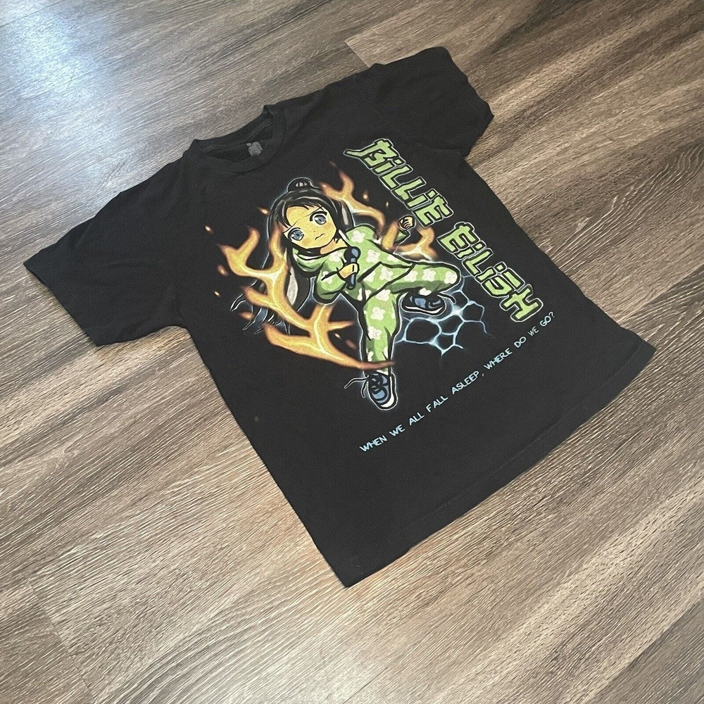 Billie Eilish 2019 World Tour Black Short Sleeve Graphic T Shirt Size‎ Medium - Picture 4 of 7
